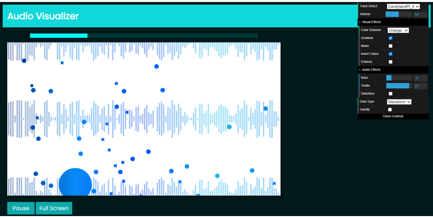 showing waveform with audio effects tweaked