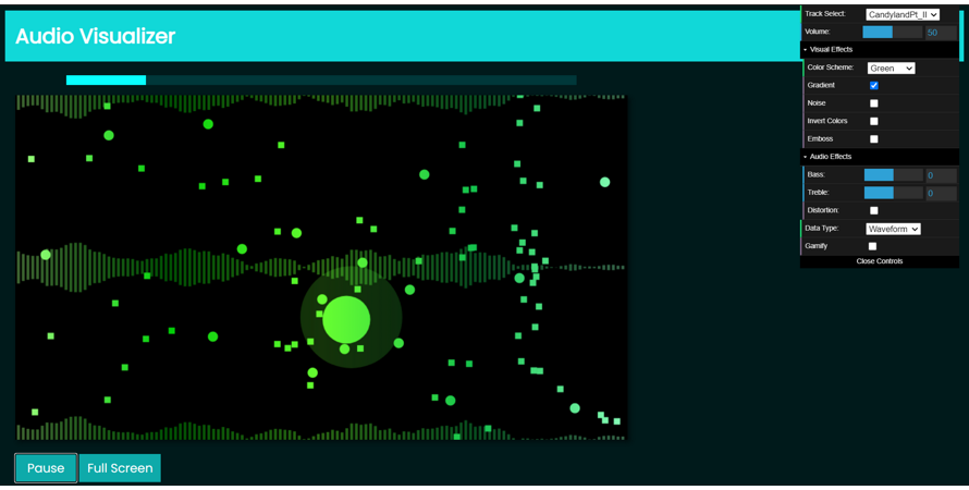 showing waveform in green gradient